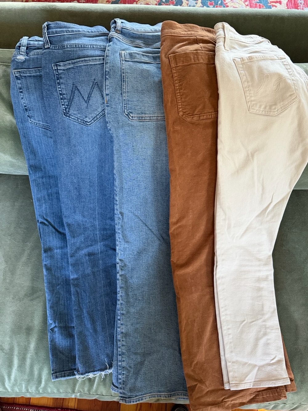Lot of 5 women’s denim. Frame, Mother, AG and Madewell.